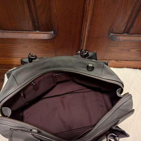 Coach Mixed Leather Dreamer 36 Handbag Gray - Picture 11 of 16